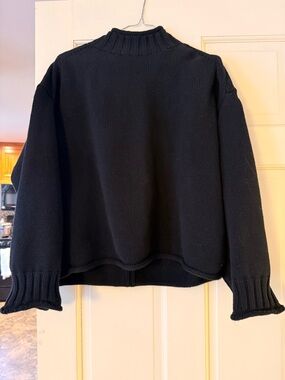 J. Crew Black Roll Neck Sweater